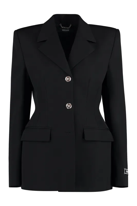 WOOL SINGLE-BREASTED BLAZER made by Versace