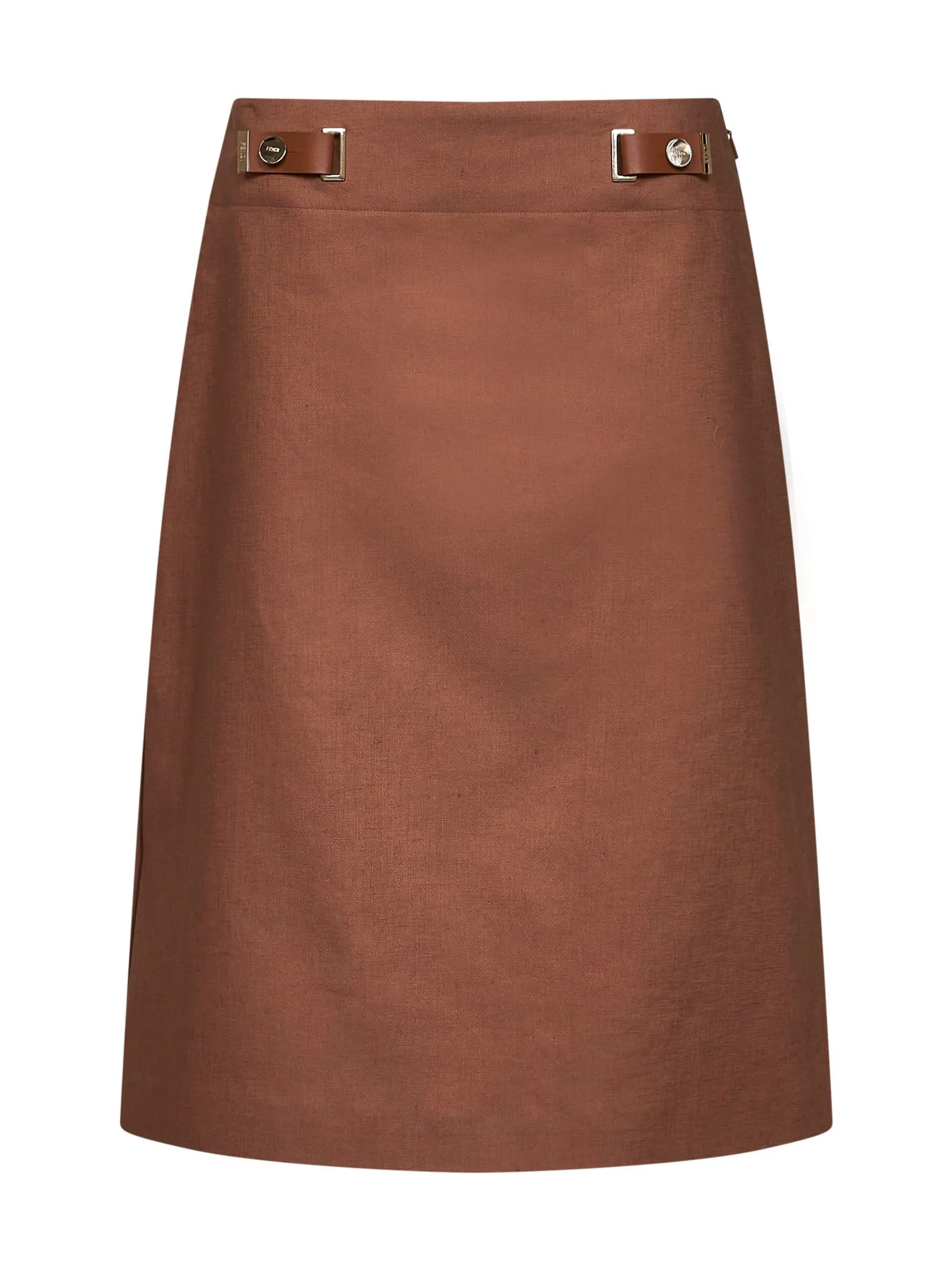 Midi Skirt in Brown Linen-Cotton sold by Lord & Taylor