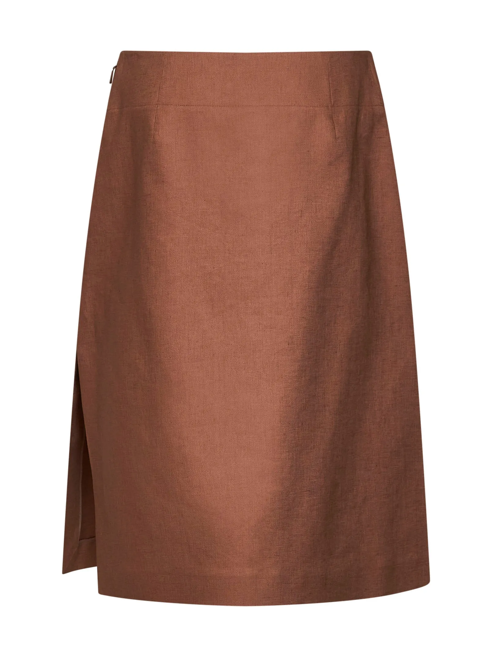 Midi Skirt in Brown Linen-Cotton sold by Lord & Taylor product image thumbnail 2