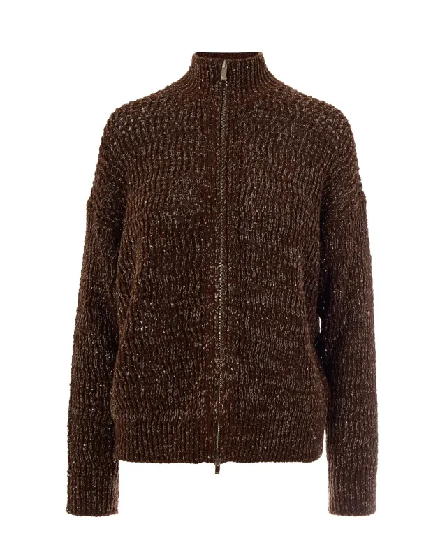 Cardigan Zip Hazelnut made by MaxMara