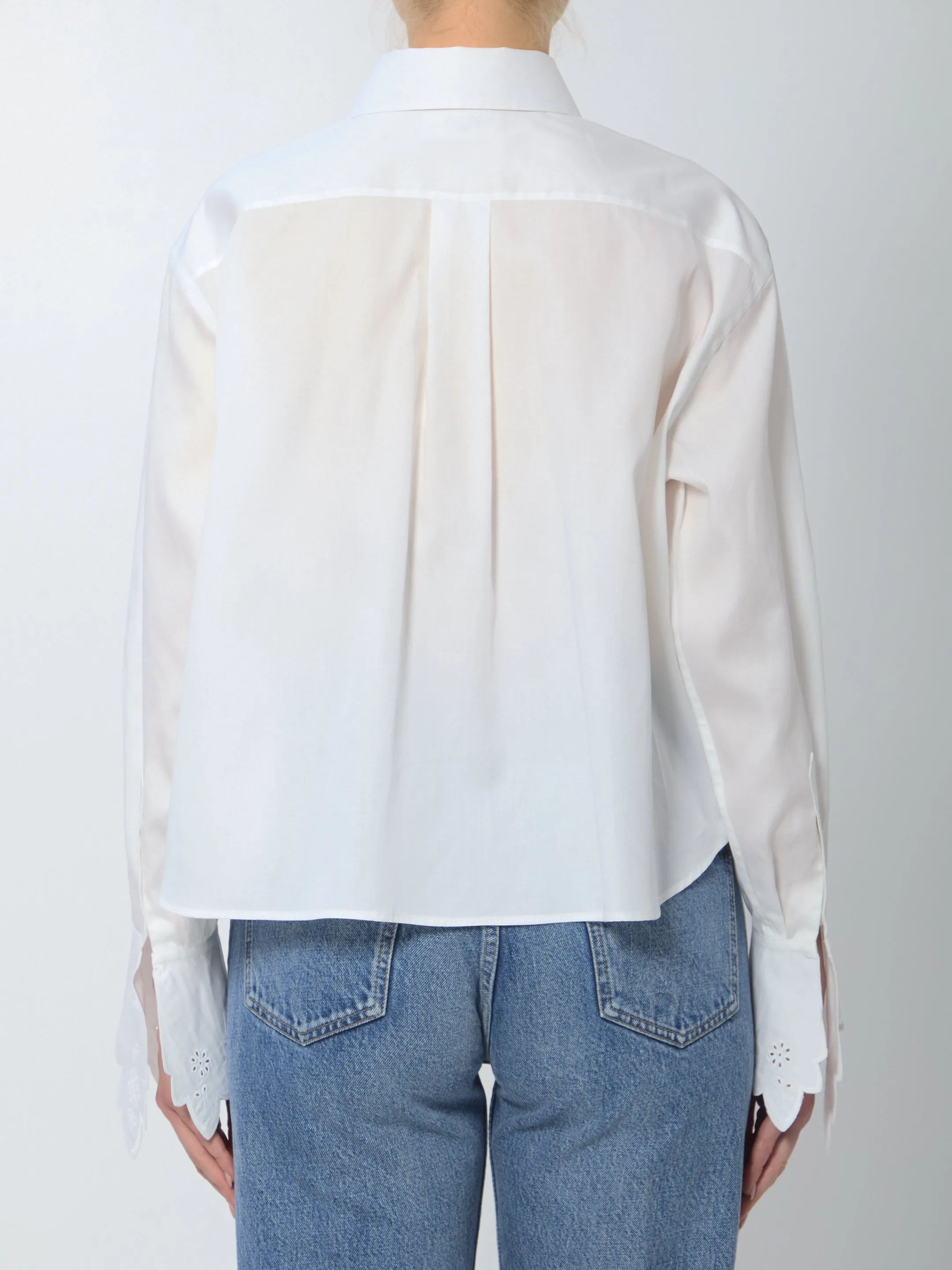 Cropped cotton shirt sold by Lord & Taylor product image thumbnail 4