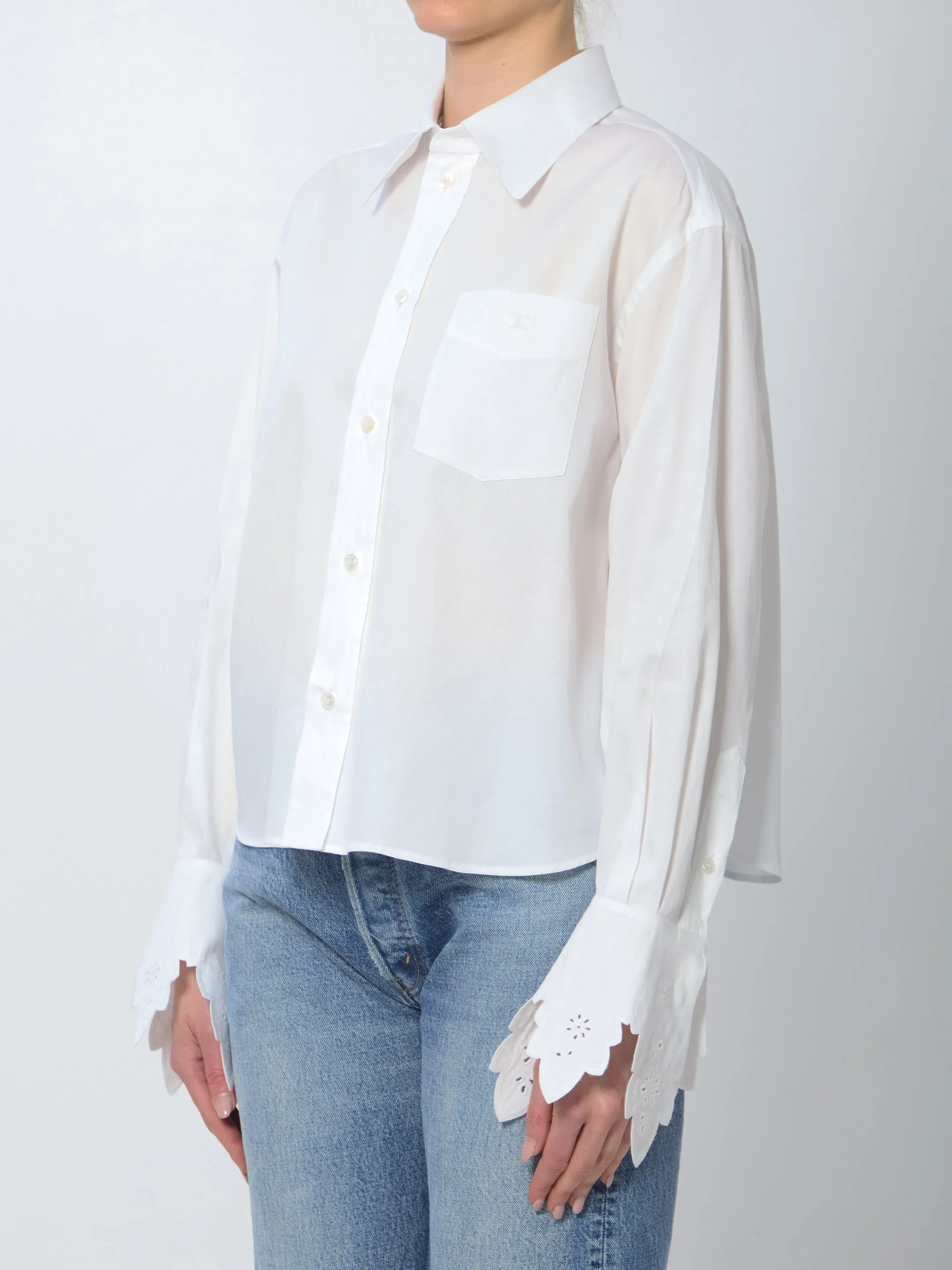 Cropped cotton shirt sold by Lord & Taylor product image thumbnail 2