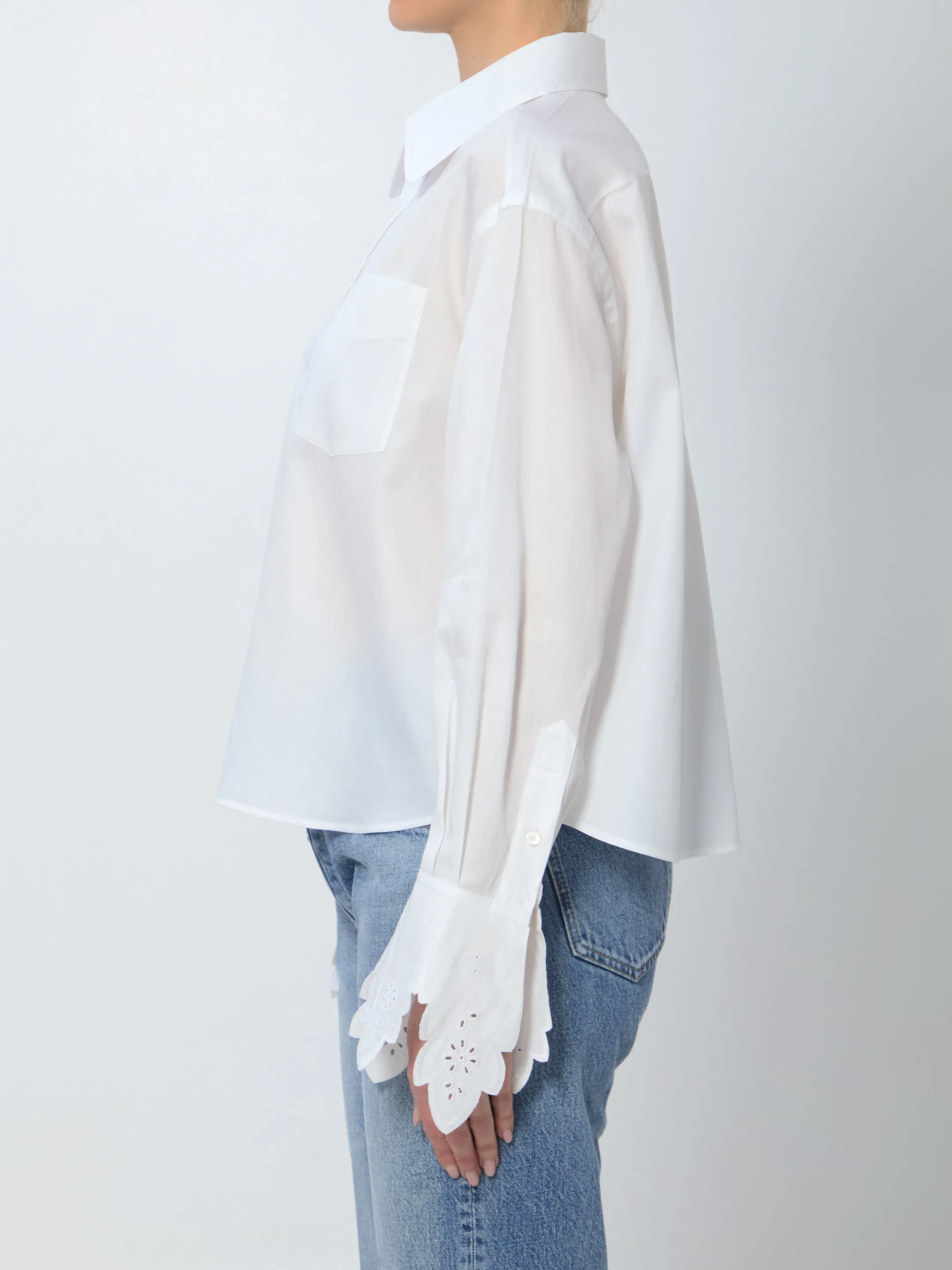 Cropped cotton shirt sold by Lord & Taylor product image thumbnail 3