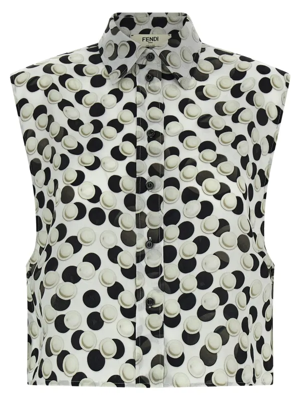 Polka dot crop top made by Fendi