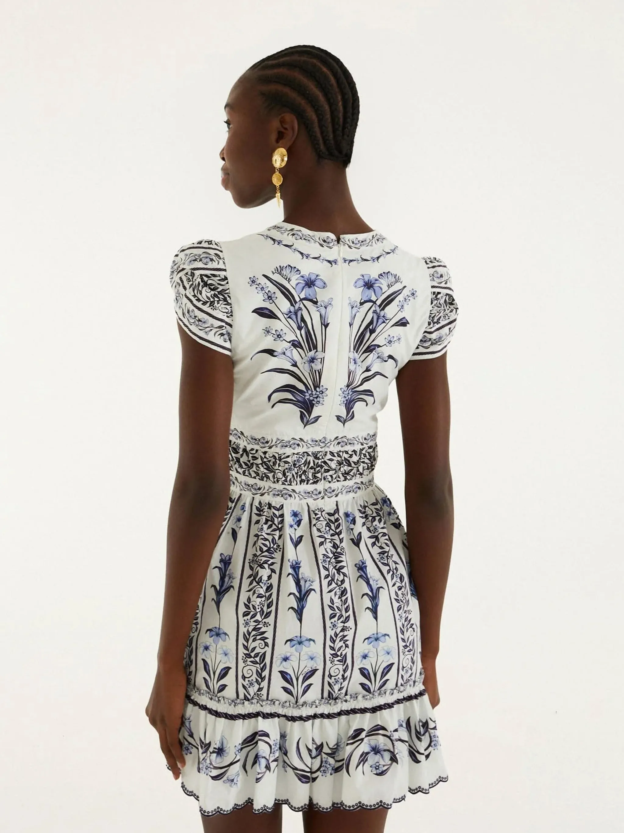 FLOWERS ARCH RUFFLED MINI DRESS sold by Lord & Taylor product image thumbnail 3