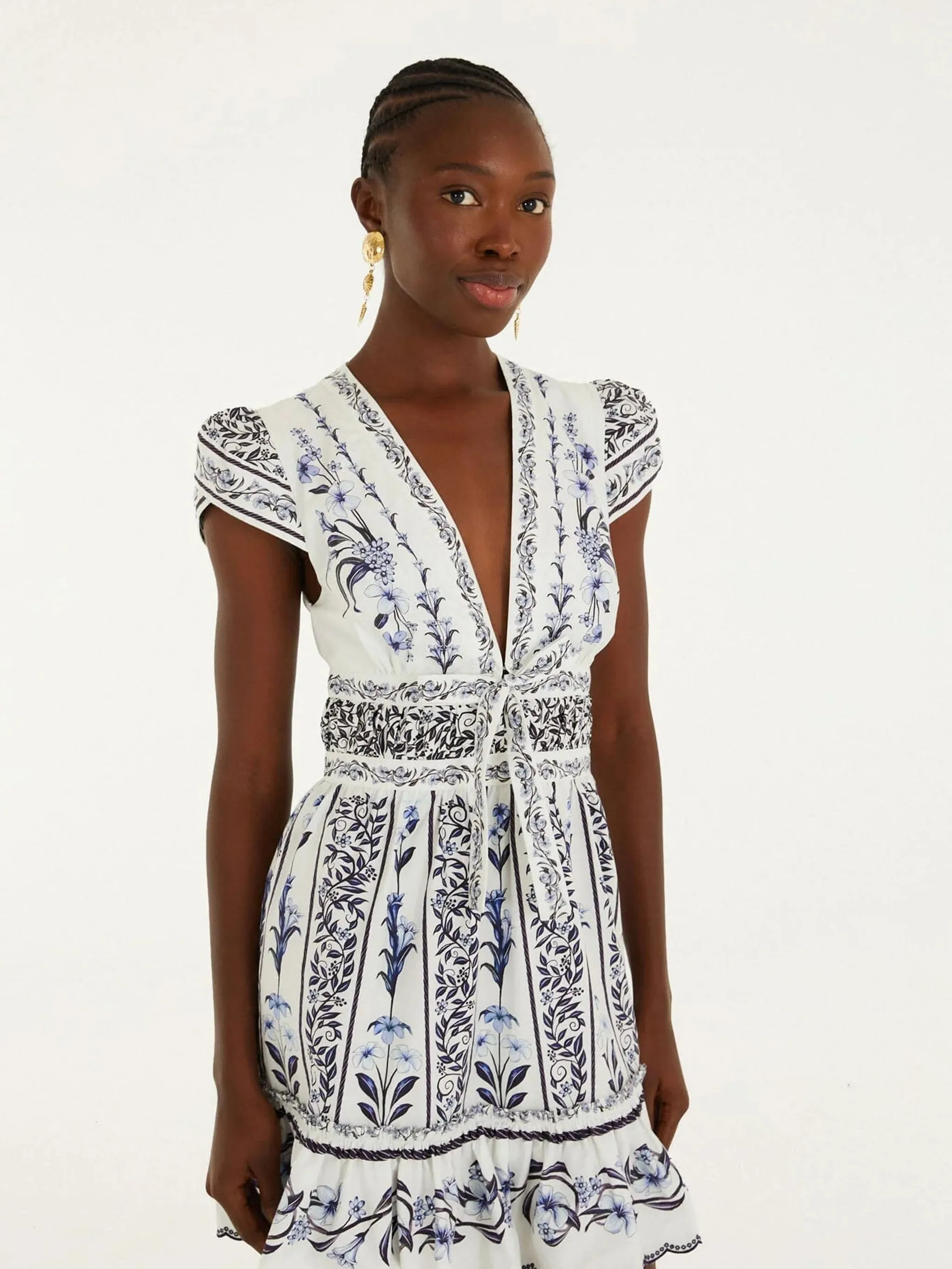 FLOWERS ARCH RUFFLED MINI DRESS sold by Lord & Taylor product image thumbnail 4