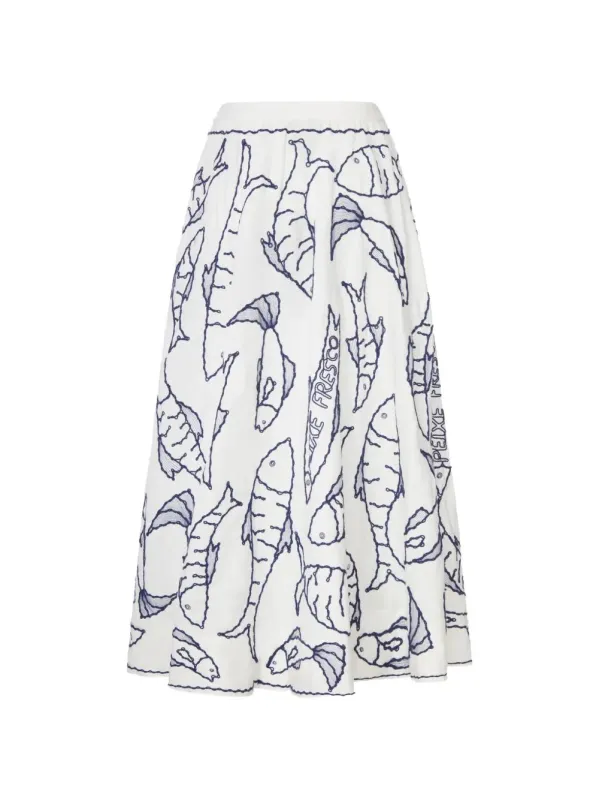 FRESH FISH MIDI SKIRT made by FARM Rio