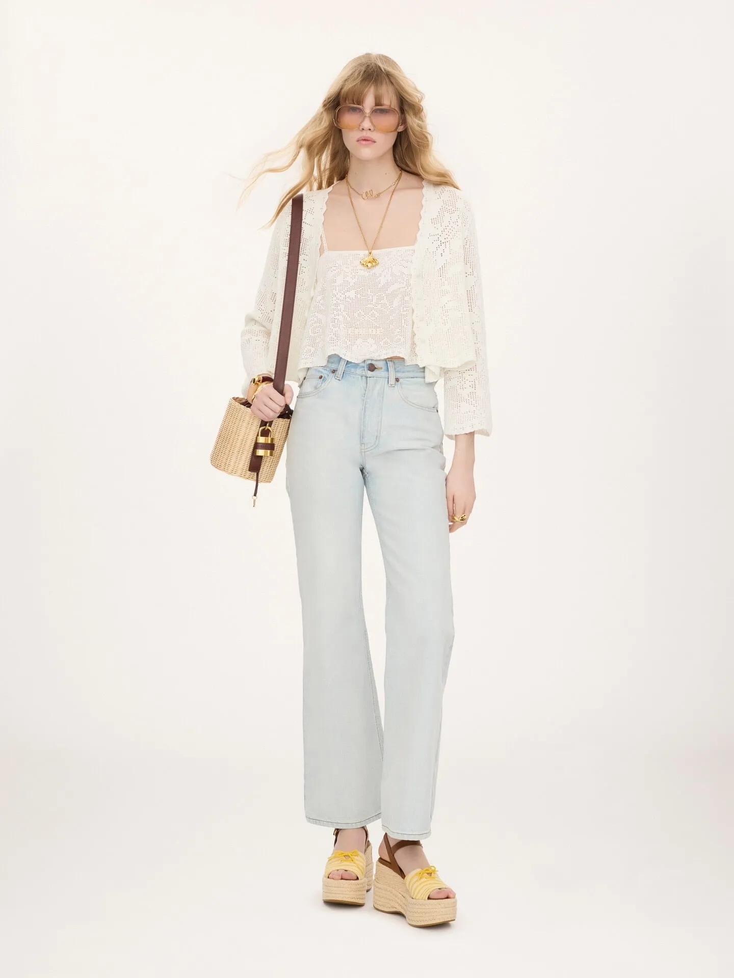 CROCHET SQUARE NECK TOP sold by Lord & Taylor product image thumbnail 2
