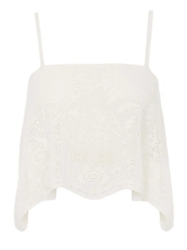 CROCHET SQUARE NECK TOP made by Chloe
