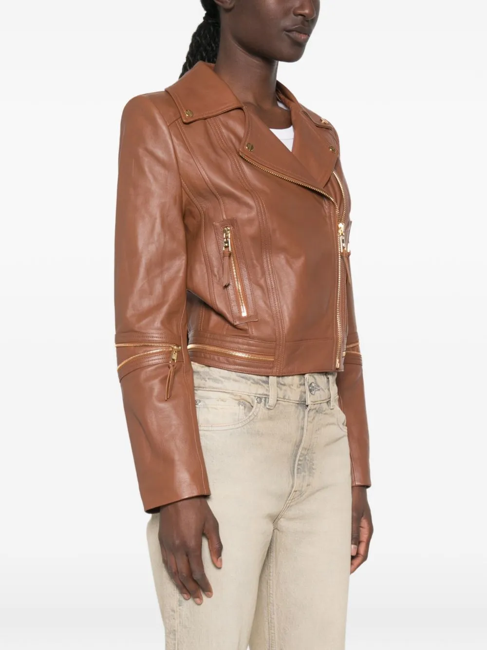 LEATHER ZIP JACKET sold by Lord & Taylor product image thumbnail 3