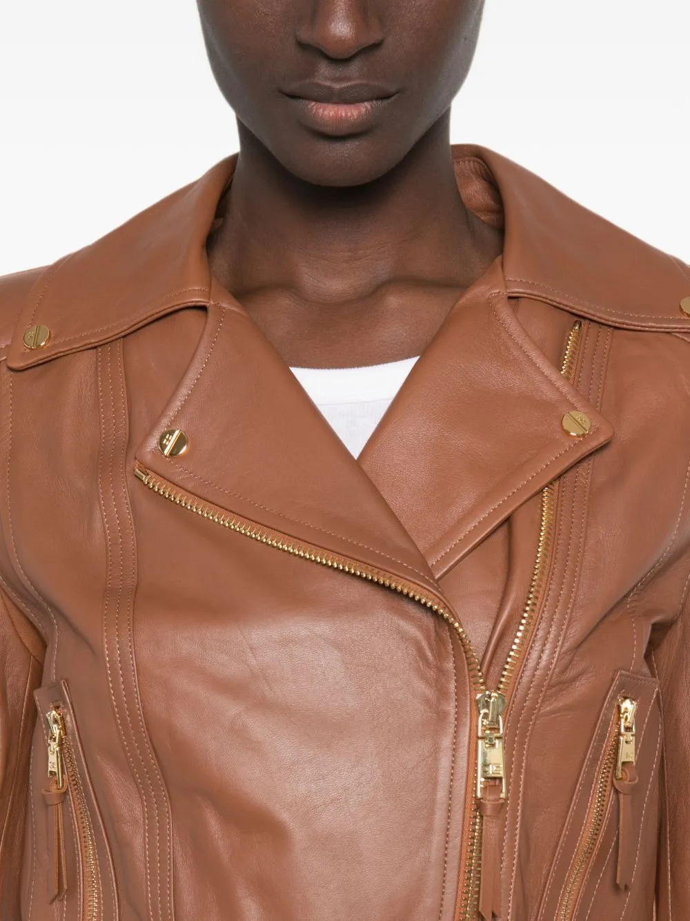 LEATHER ZIP JACKET sold by Lord & Taylor product image thumbnail 4