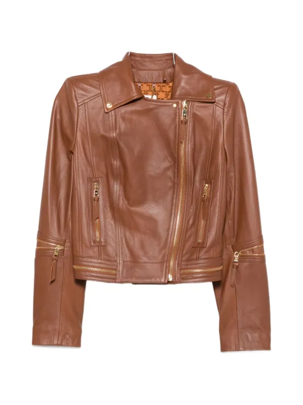 LEATHER ZIP JACKET made by Elisabetta Franchi