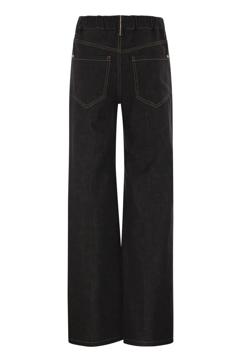 WIDE-LEG COTTON DENIM JEANS sold by Lord & Taylor product image thumbnail 2