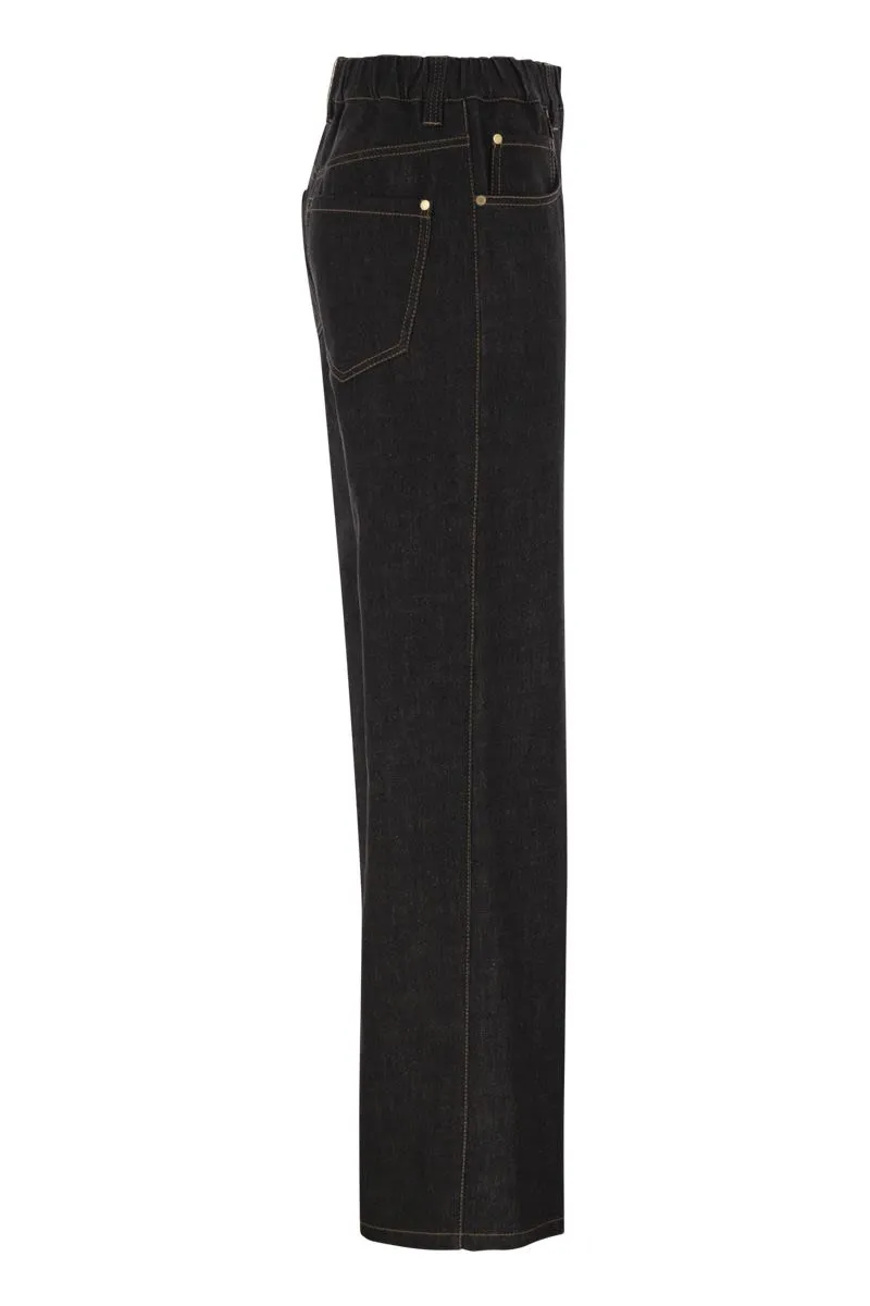 WIDE-LEG COTTON DENIM JEANS sold by Lord & Taylor product image thumbnail 3