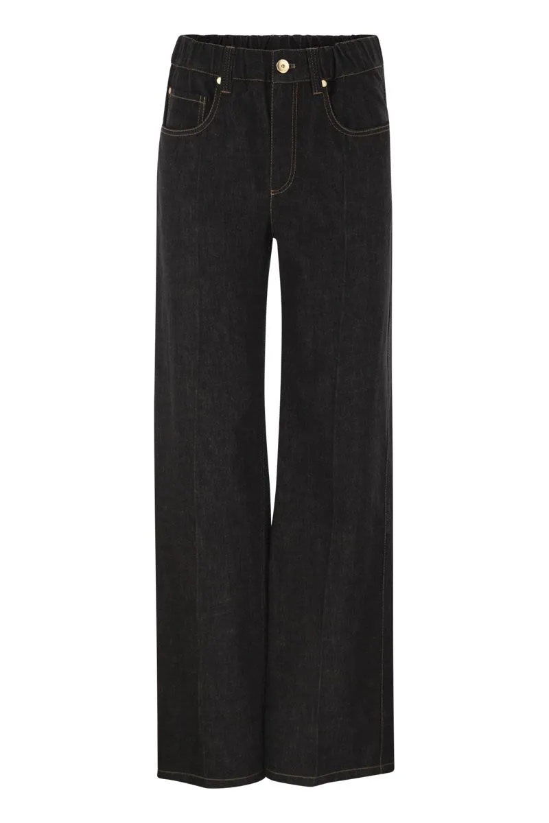 WIDE-LEG COTTON DENIM JEANS sold by Lord & Taylor