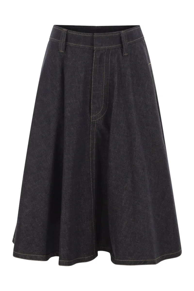 COTTON DENIM MIDI SKIRT sold by Lord & Taylor