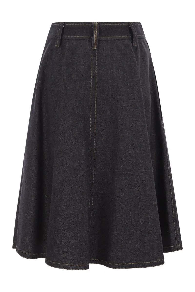 COTTON DENIM MIDI SKIRT sold by Lord & Taylor product image thumbnail 2