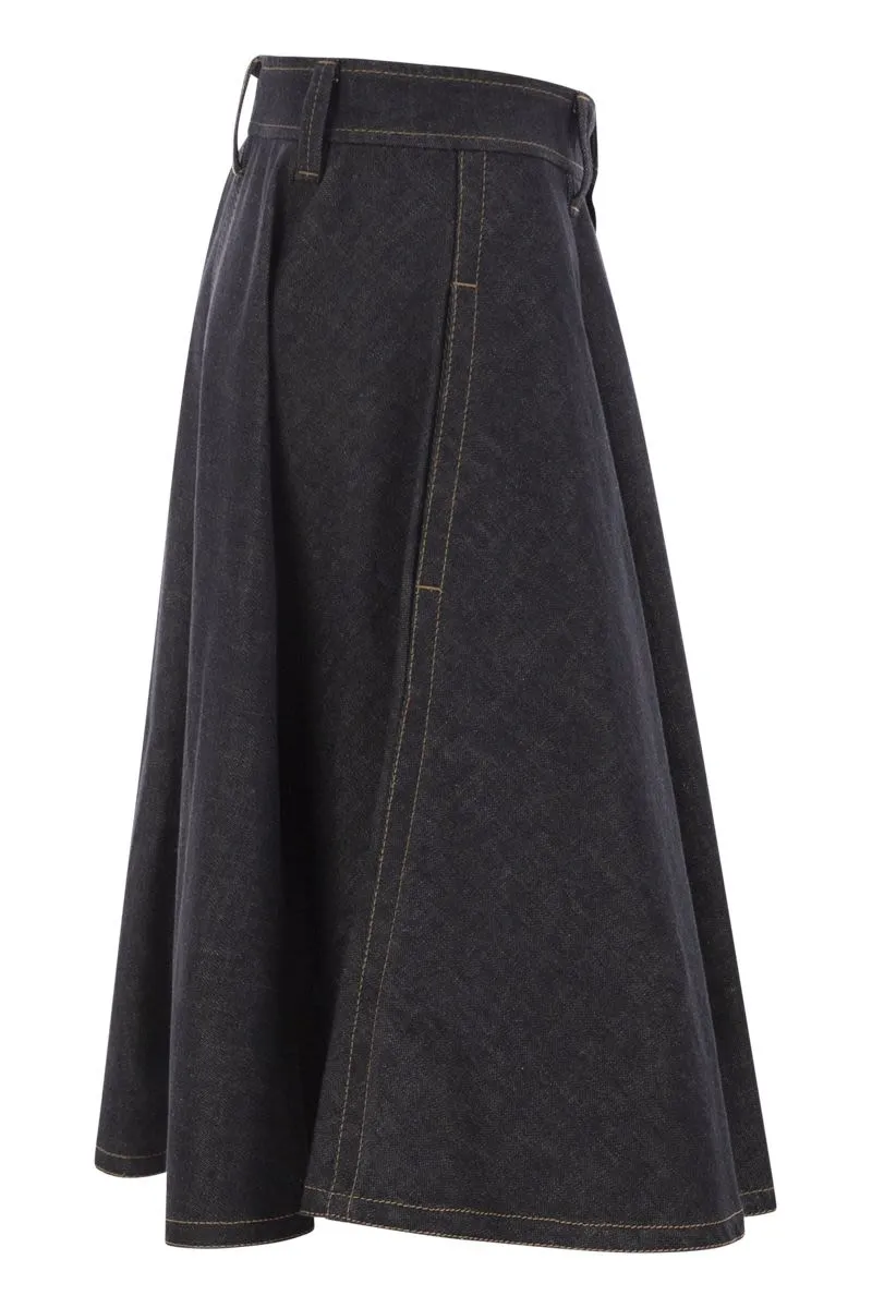 COTTON DENIM MIDI SKIRT sold by Lord & Taylor product image thumbnail 3