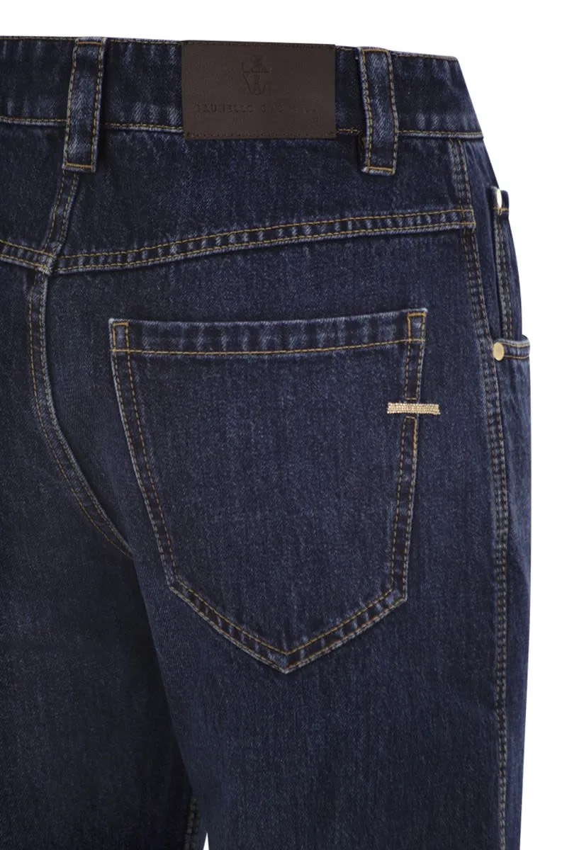 STRAIGHT TROUSERS IN AUTHENTIC DENIM WITH SHINY BARTACK sold by Lord & Taylor product image thumbnail 4