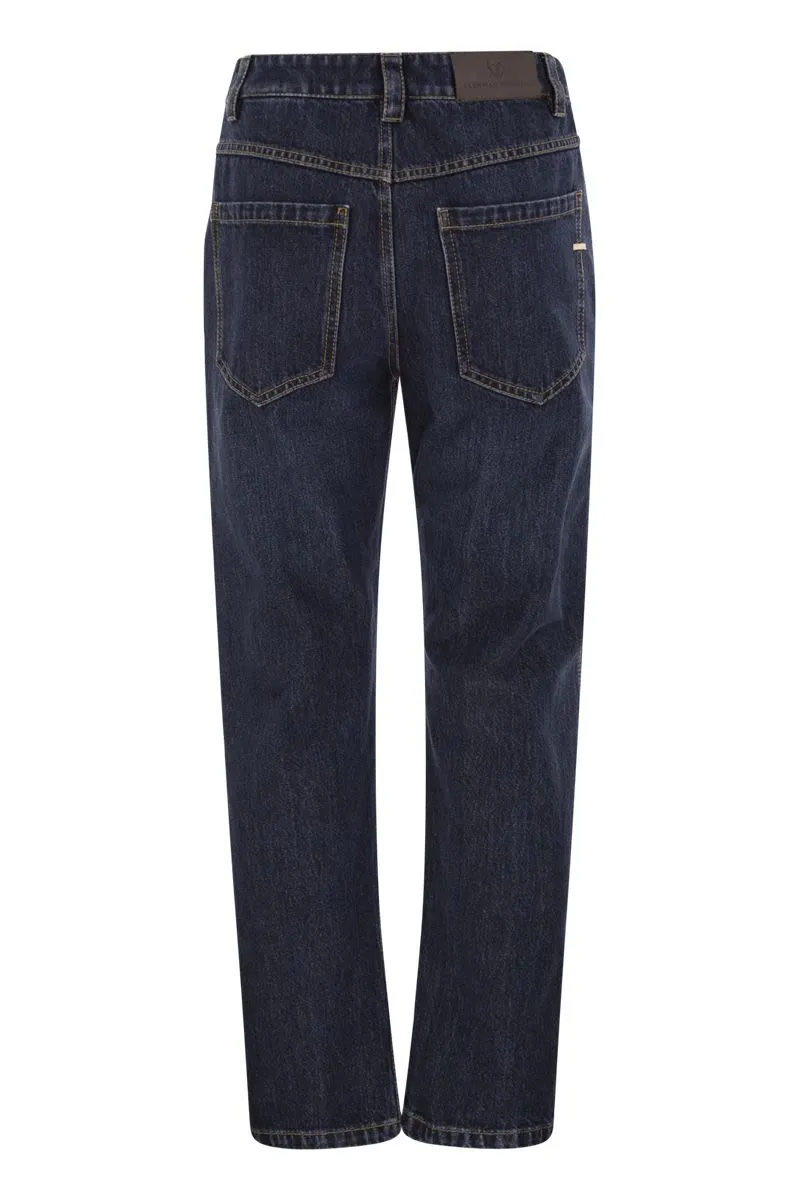 STRAIGHT TROUSERS IN AUTHENTIC DENIM WITH SHINY BARTACK sold by Lord & Taylor product image thumbnail 2