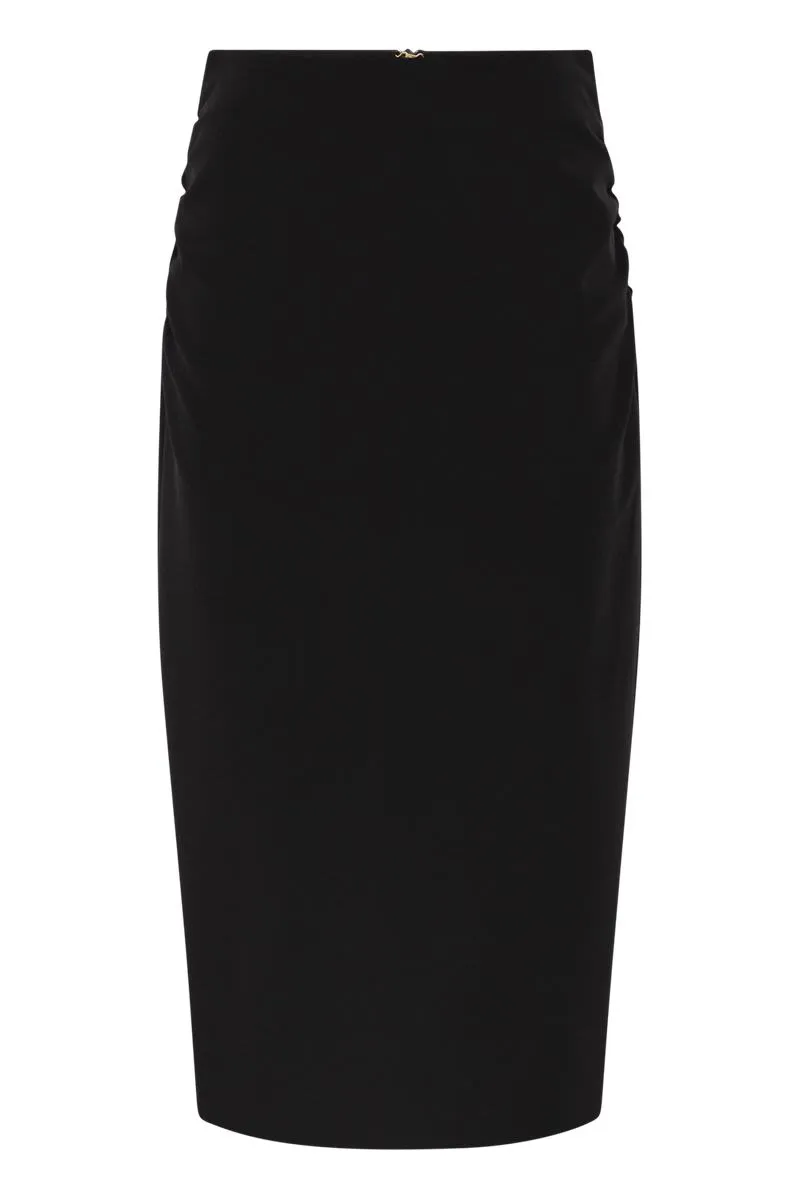 MSTQUIETE - DRAPED STRETCH MIDI PENCIL SKIRT sold by Lord & Taylor