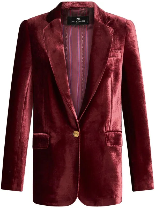 VELVET SINGLE-BREASTED BLAZER JACKET made by Etro