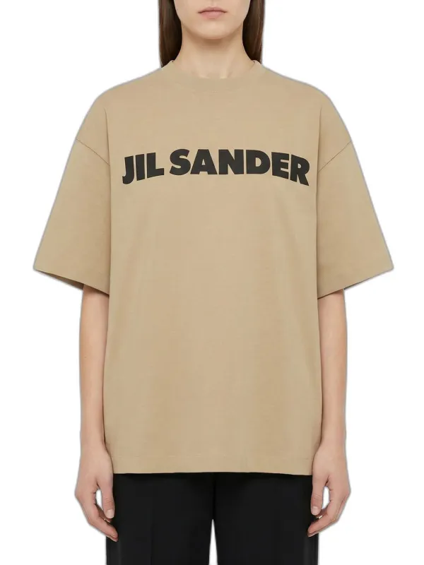 BEIGE COTTON TEE SHIRT made by Jil Sander