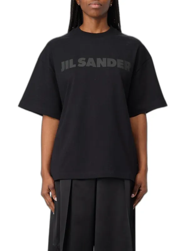 BLACK COTTON BOXY FIT T-SHIRTS POLOS made by Jil Sander