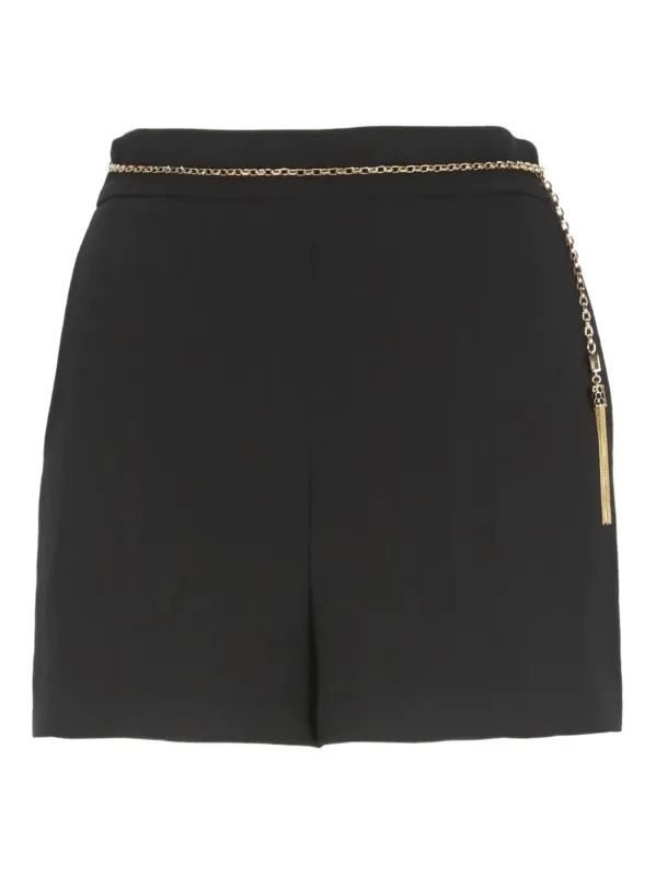 BLACK SIDE ZIP SHORTS made by Elisabetta Franchi