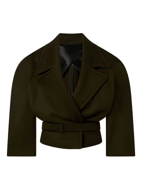 DARK KHAKI WOOL COAT made by Stella McCartney