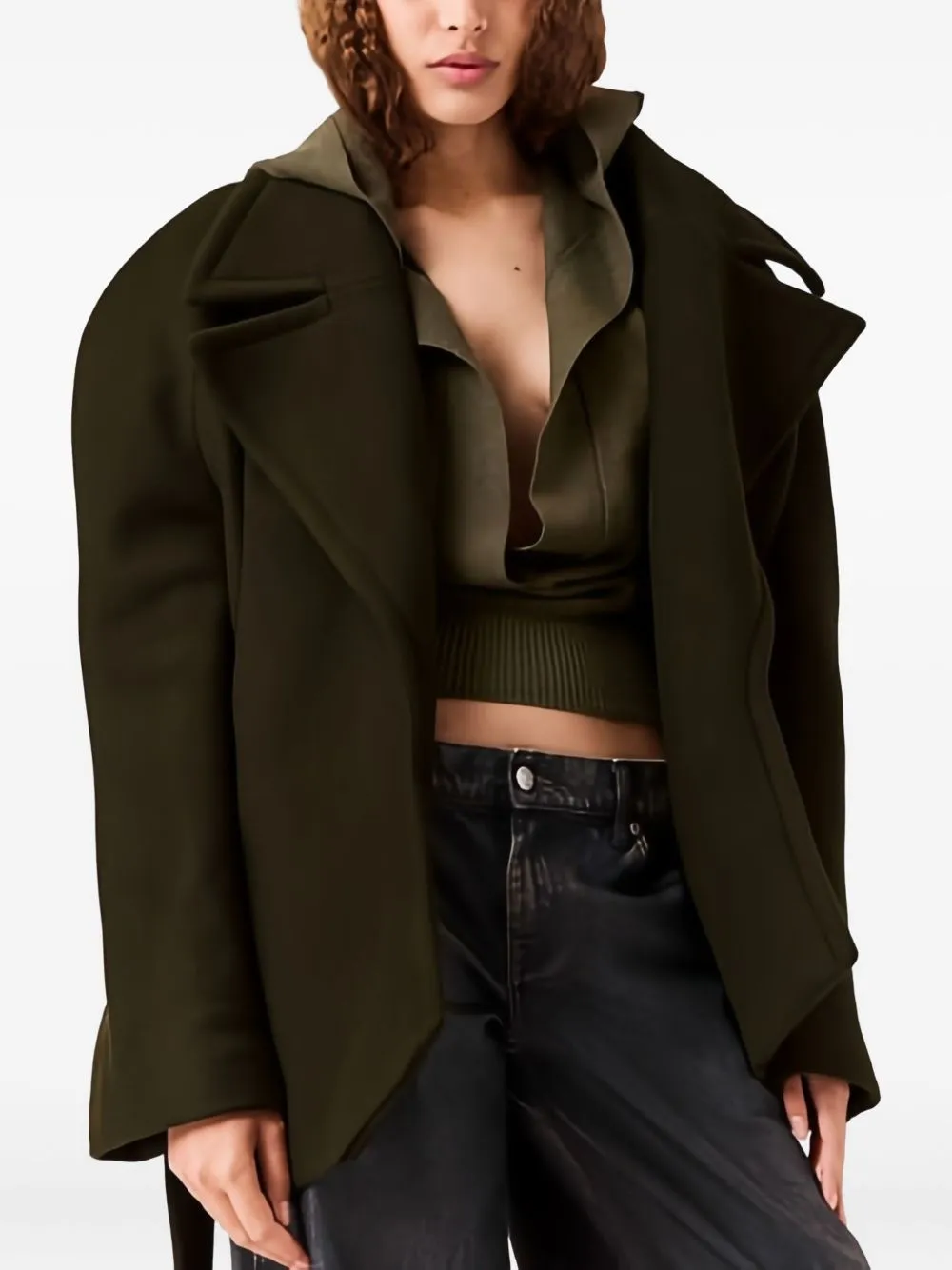 DARK KHAKI WOOL COAT sold by Lord & Taylor product image thumbnail 5