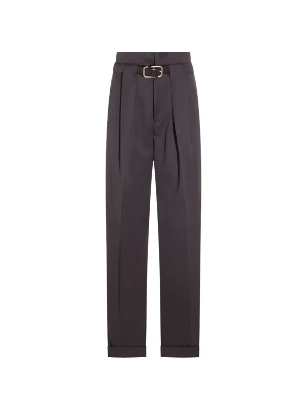 PLUM PURPLE COTTON TROUSERS made by The Attico