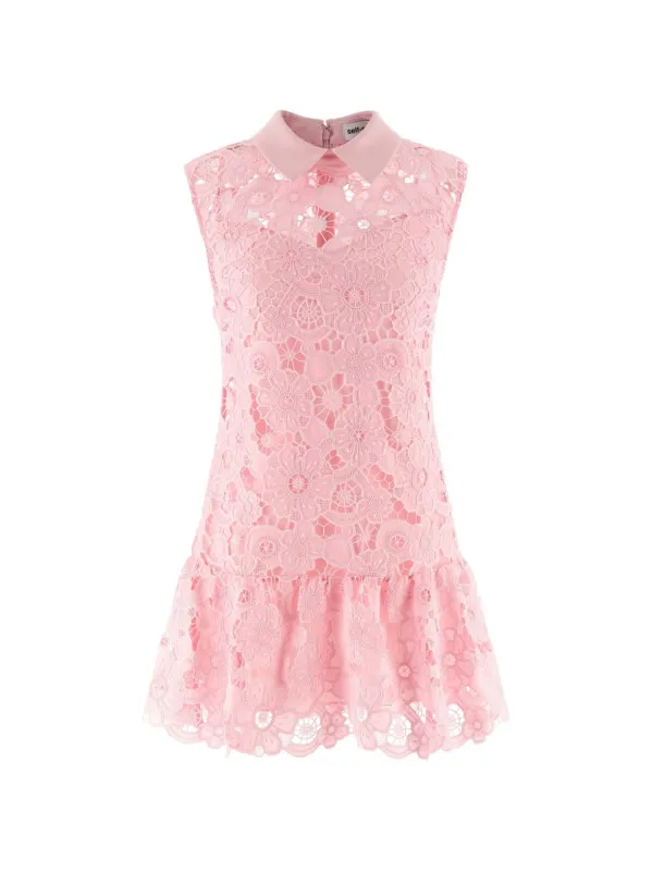 PINK POLYESTER PARTY DRESS made by Self-Portrait