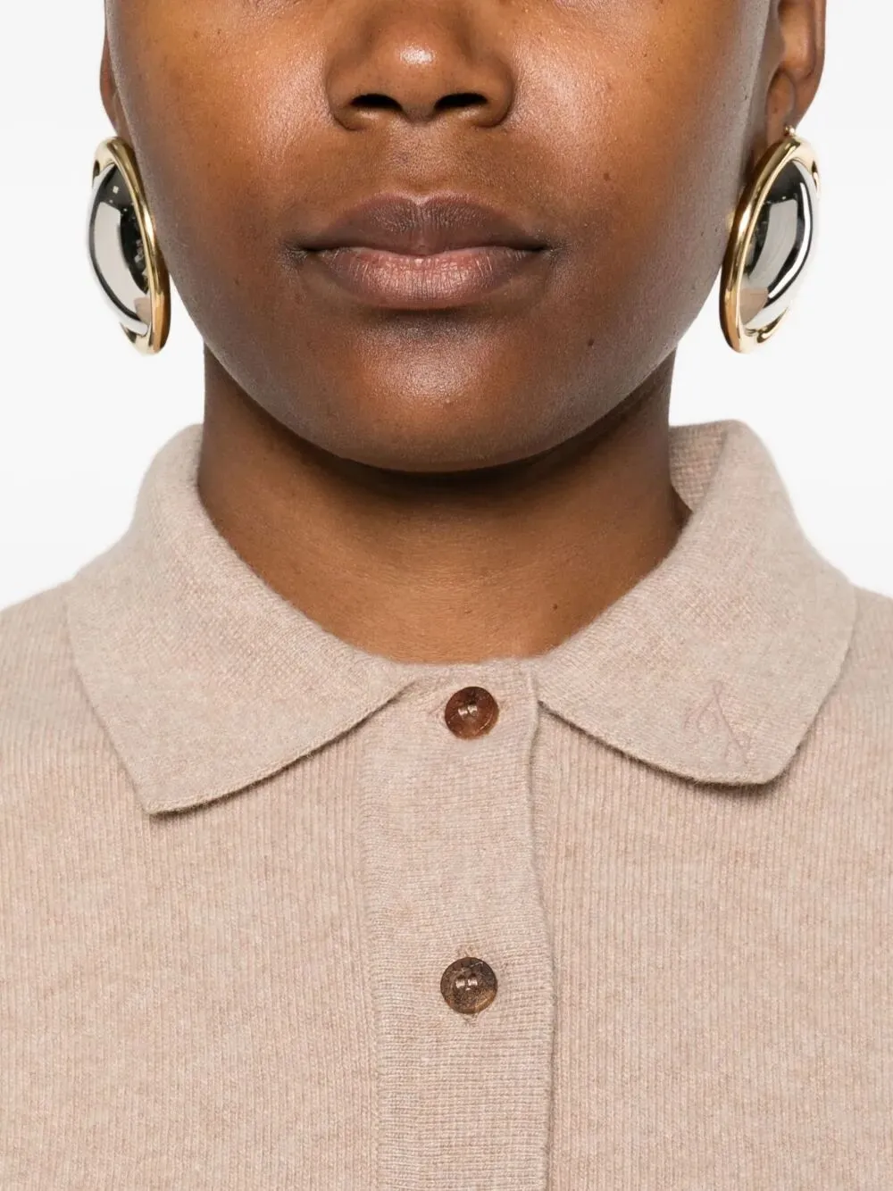 BEIGE WOOL-CASHMERE POLO NECK SWEATER sold by Lord & Taylor product image thumbnail 4