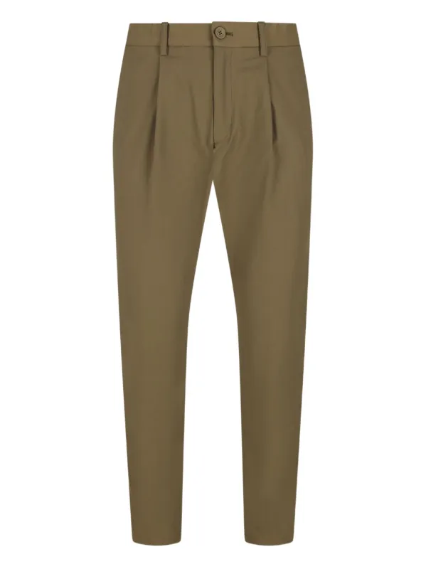 MILITARY GREEN ELASTANE TROUSERS made by Herno