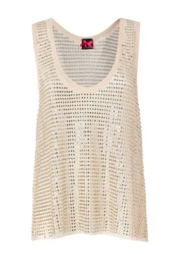 GOLD STRETCH PARTY TOP sold by Lord & Taylor