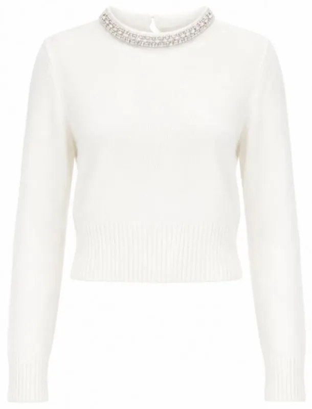 WHITE WOOL BLEND SWEATER made by Pinko