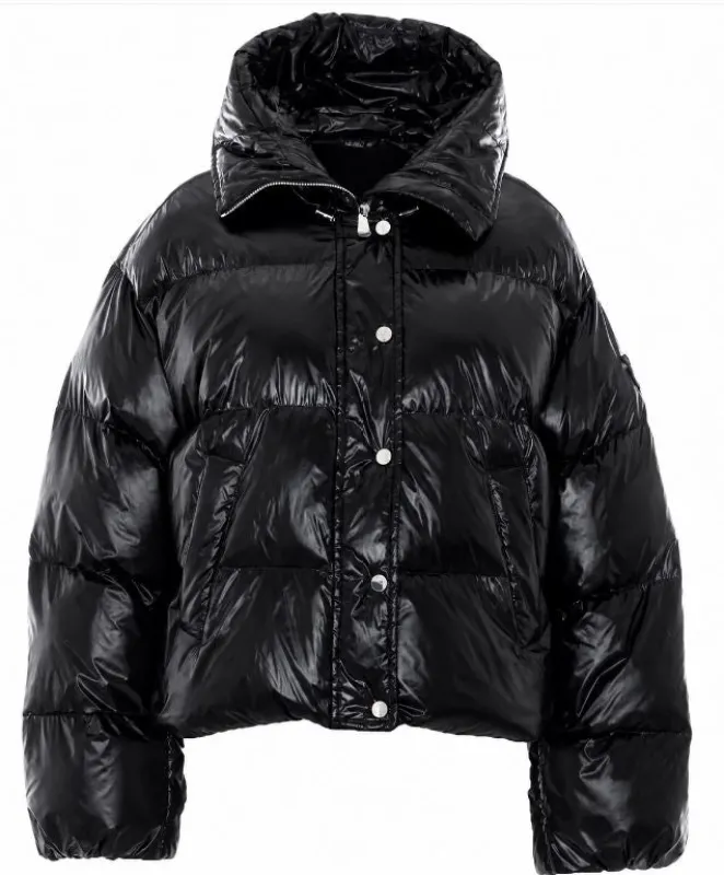 BLACK POLYAMIDE LONG COAT made by Pinko
