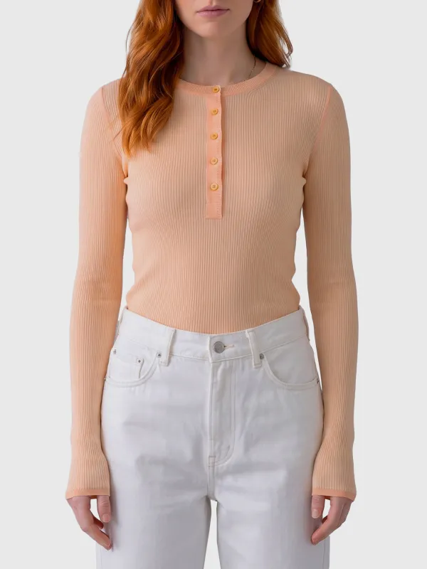 BLEACHED ORANGE RIBBED TOP made by Chloe