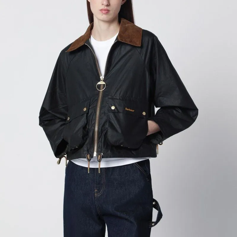 BLACK WAXED COTTON CORDUROY COLLAR JACKET made by Barbour