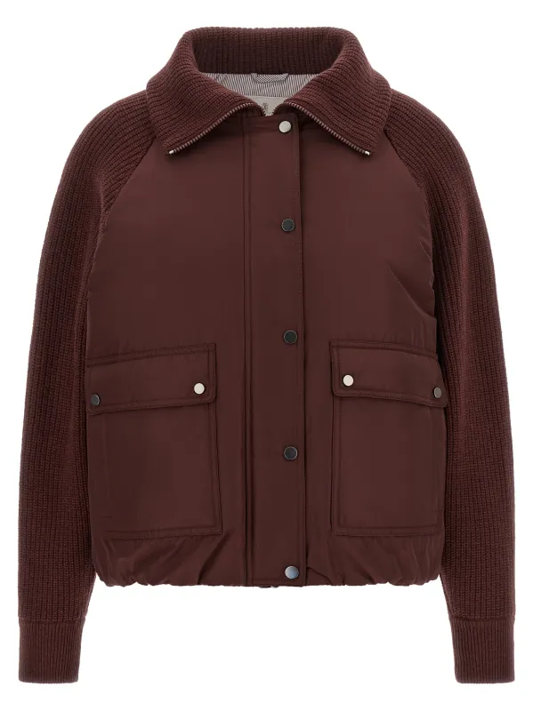 'Shiny Zipper Pull' down jacket made by Brunello Cucinelli