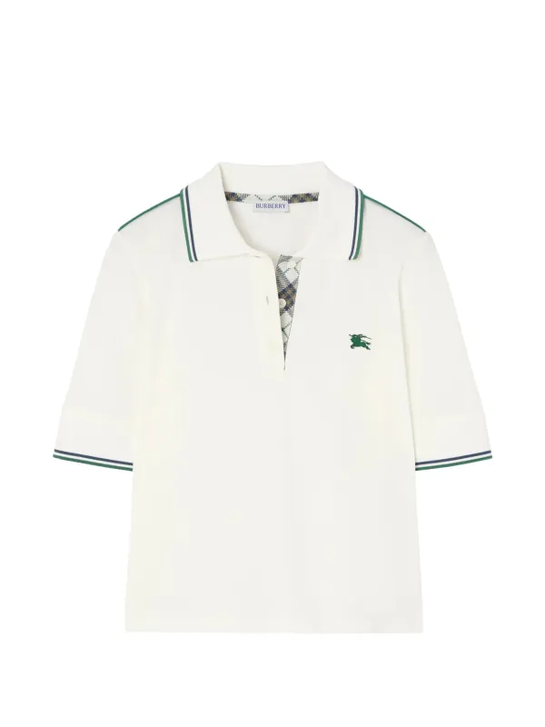 CROPPED CHECK COTTON PIQUE POLO SHIRT made by Burberry