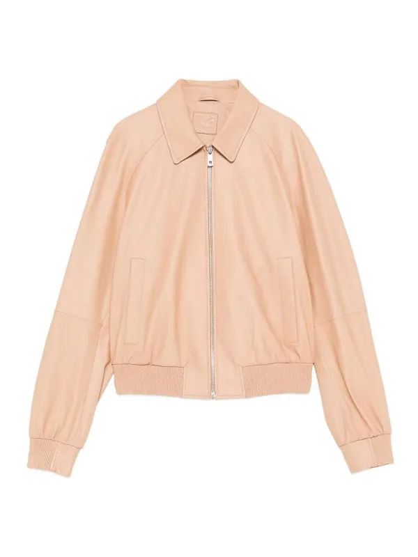 LEATHER RAGLAN BOMBER JACKET made by Lord & Taylor