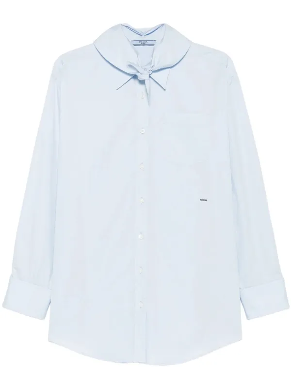 POPLIN SHIRT WITH KNOT DETAIL made by Prada