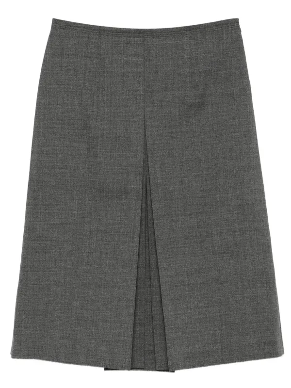 PLEATED WOOL MIDI SKIRT made by Prada