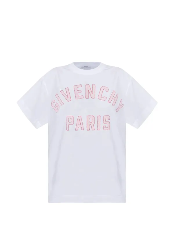 T-SHIRT IN COTTON WITH GIVENCHY PARIS EMBROIDERY made by Givenchy