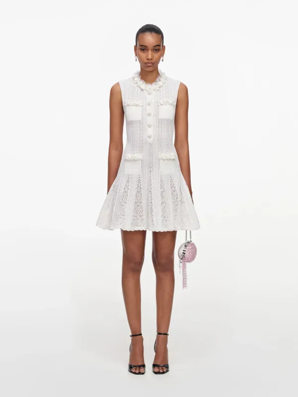 FLOWER TRIM KNIT MINI DRESS made by Self-Portrait