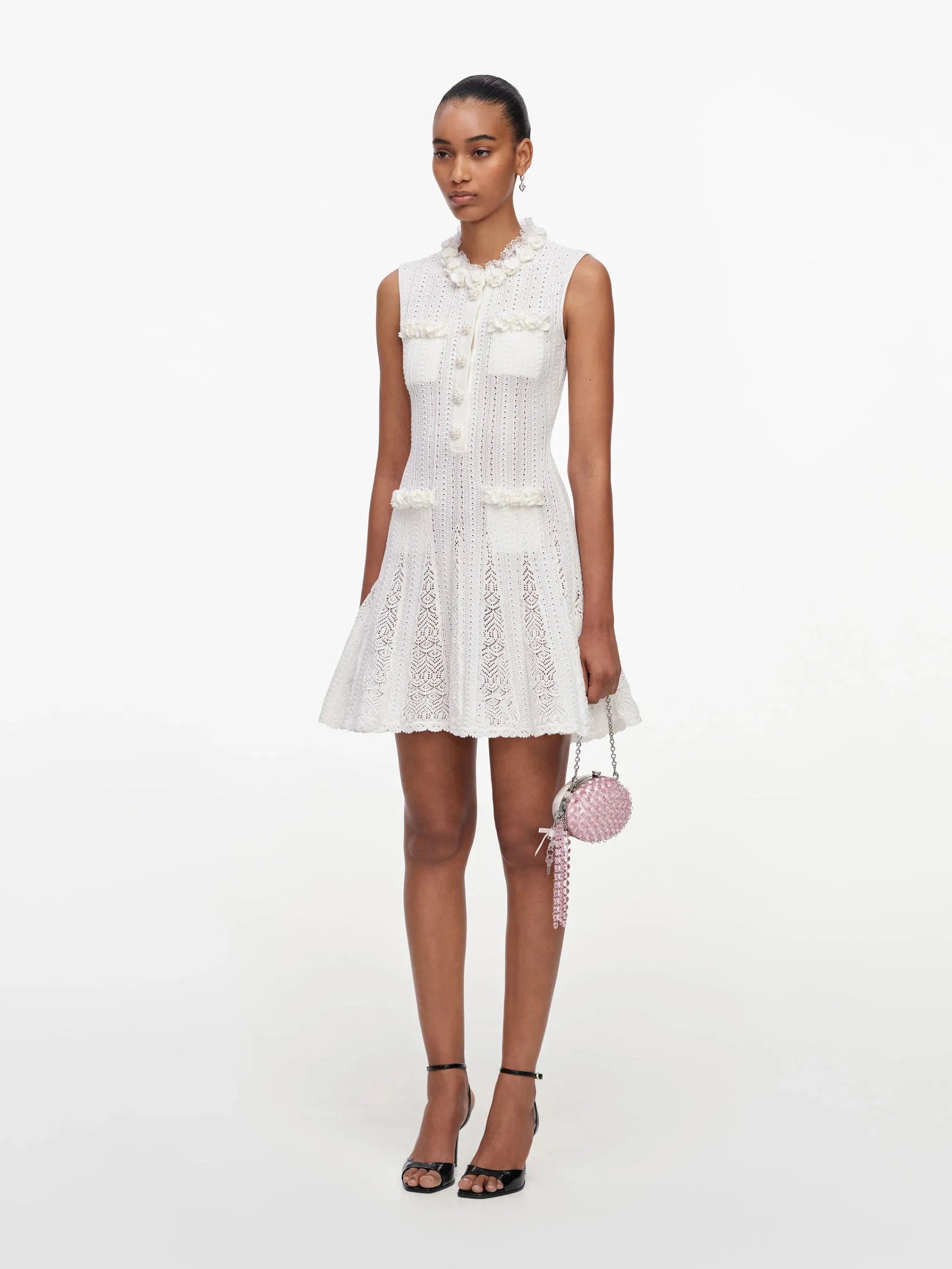 FLOWER TRIM KNIT MINI DRESS sold by Lord & Taylor product image thumbnail 2
