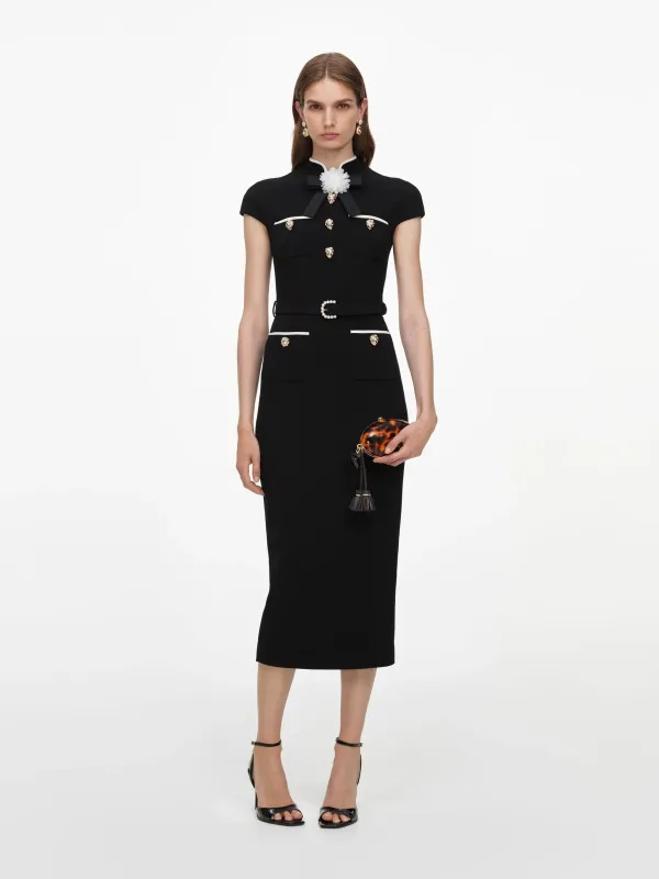 WOOL CREPE MIDI DRESS made by Self-Portrait