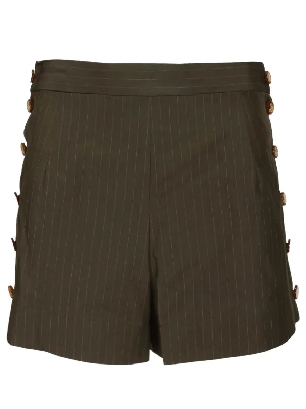 DARK KHAKI WOOL SHORTS made by Vivienne Westwood